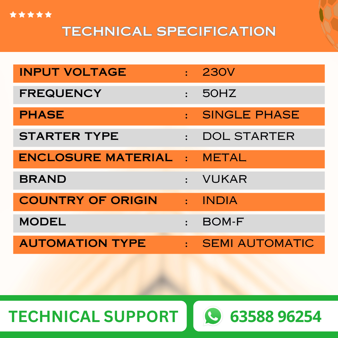 Single Phase Digital Openwell / Borewell Starter Panel with Motor Safety & Motor Auto Off / Stop Timer (BOM-F)