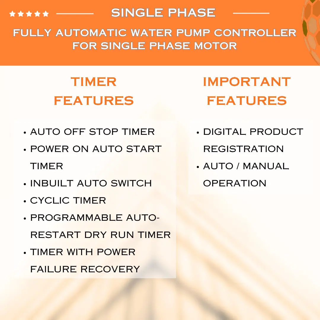 Vukar Fully Automatic Water Pump Controller for Single Phase Motor VUKAR