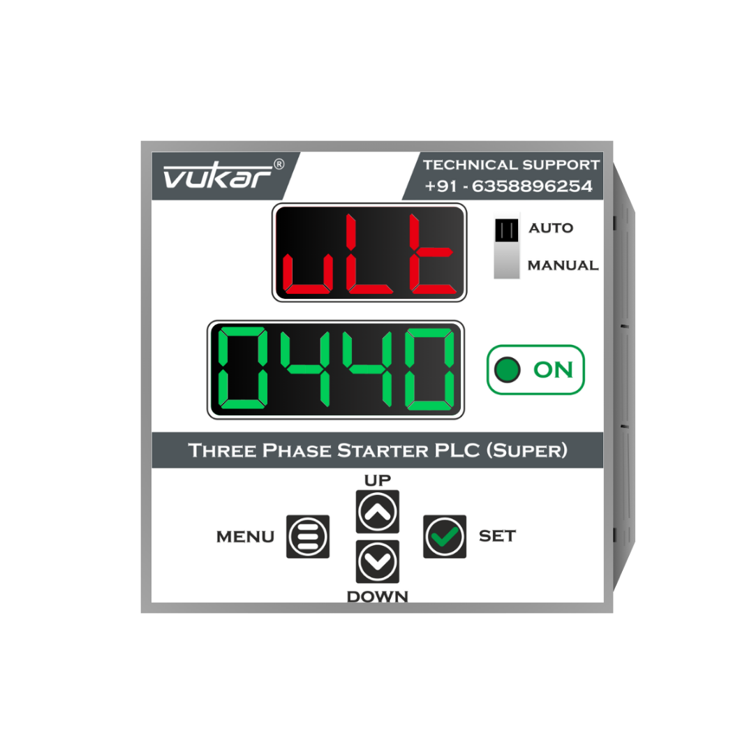 Three Phase Digital Meter with Motor Protection, Cyclic Timer, Clock Timer & Water Level Controller (DM-TP-RTLC-96)