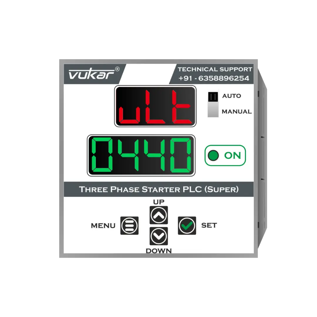 Three Phase Digital Meter with Motor Protection, Cyclic Timer, Clock Timer & Water Level Controller (DM-TP-RTLC-96) VUKAR