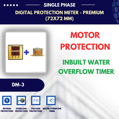 Single Phase Digital Motor Protection Meter - Premium (72x72 mm)