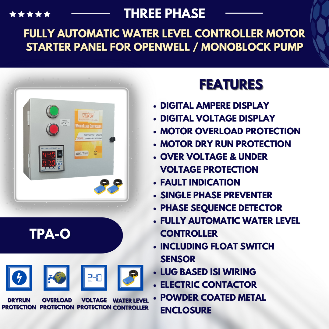 3 Phase Openwell / Monoblock All in One Starter Panel (TPA-O)