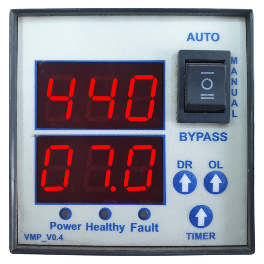 Three Phase Water Level Controller Meter for Borewell Submersible Pump (72x72 mm)