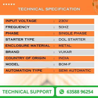 Single Phase Digital Openwell / Borewell Starter Panel with Motor Safety, Motor Auto Off / Stop Timer & MCB (BOM-H)
