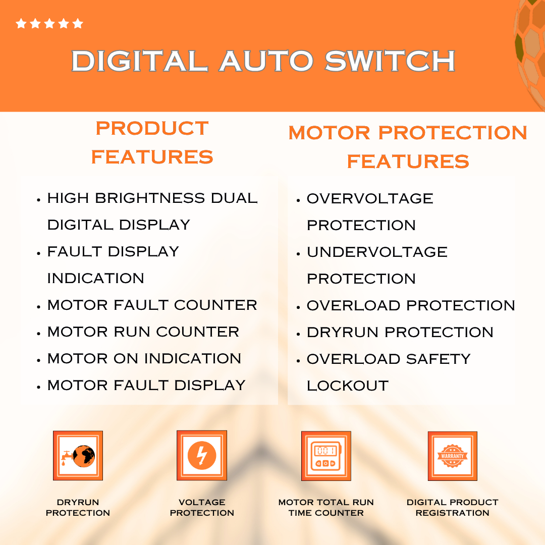 Digital Auto Switch with Motor Safety & Cyclic Timer