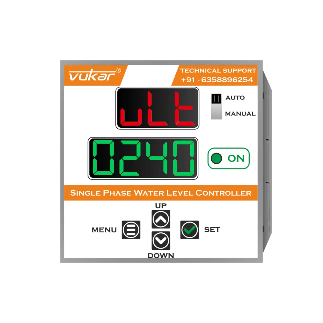 Single Phase Digital Meter with Motor Protection, Cyclic Timer & Water Level Controller (DM-SP-LLC-96) VUKAR