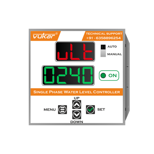Single Phase Digital Meter with Motor Protection, Cyclic Timer & Water Level Controller (DM-SP-LLC-96)