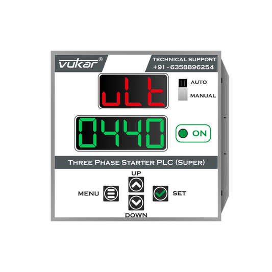 Three Phase Digital Meter with Motor Protection, Cyclic Timer, Clock Timer & Water Level Controller (DM-TP-RTLC-96)