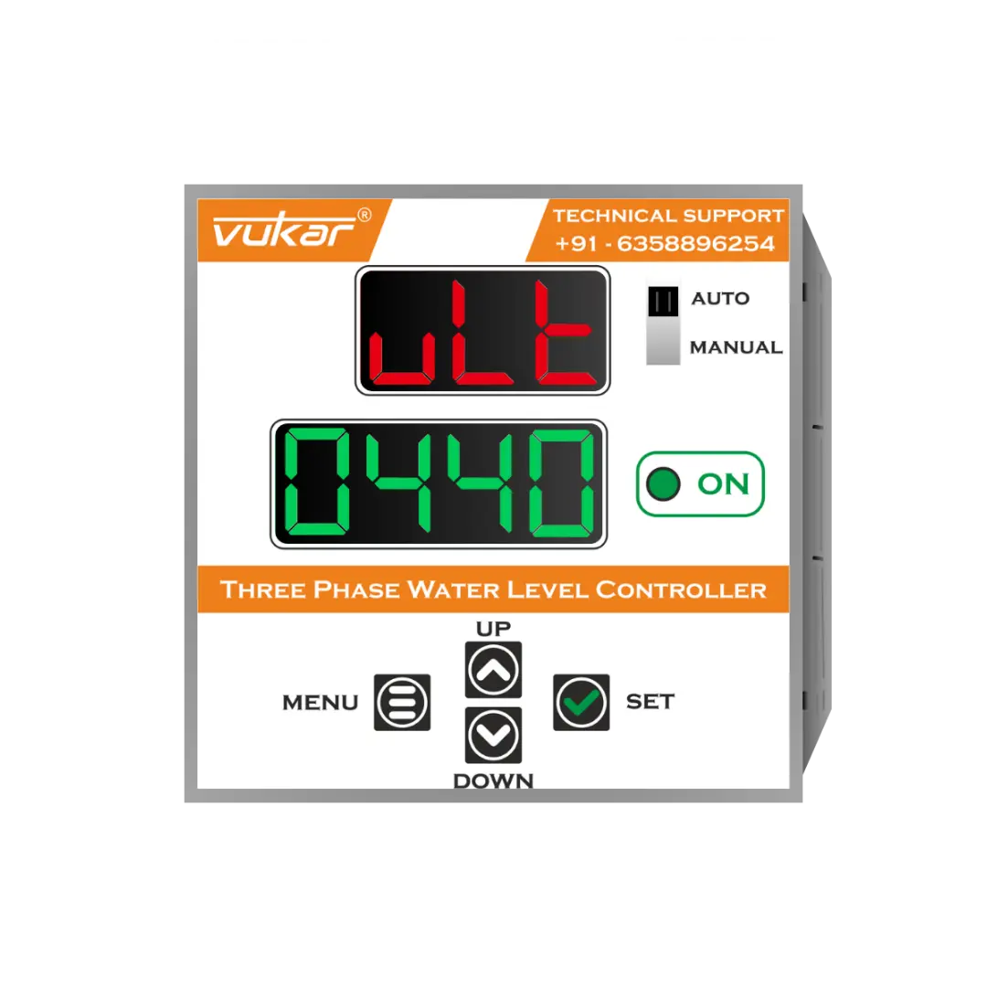 Three Phase Digital Meter with Motor Protection, Cyclic Timer & Water Level Controller (DM-TP-LLC-96) VUKAR