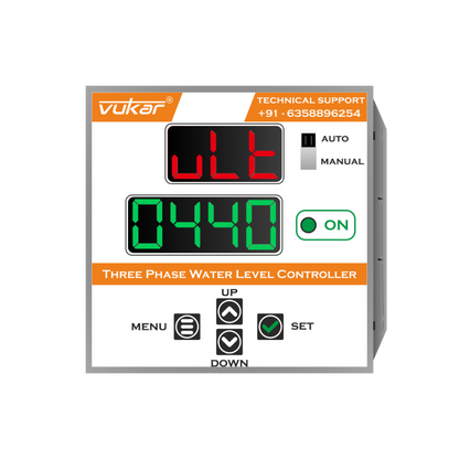 Three Phase Digital Meter with Motor Protection, Cyclic Timer & Water Level Controller (DM-TP-LLC-96)