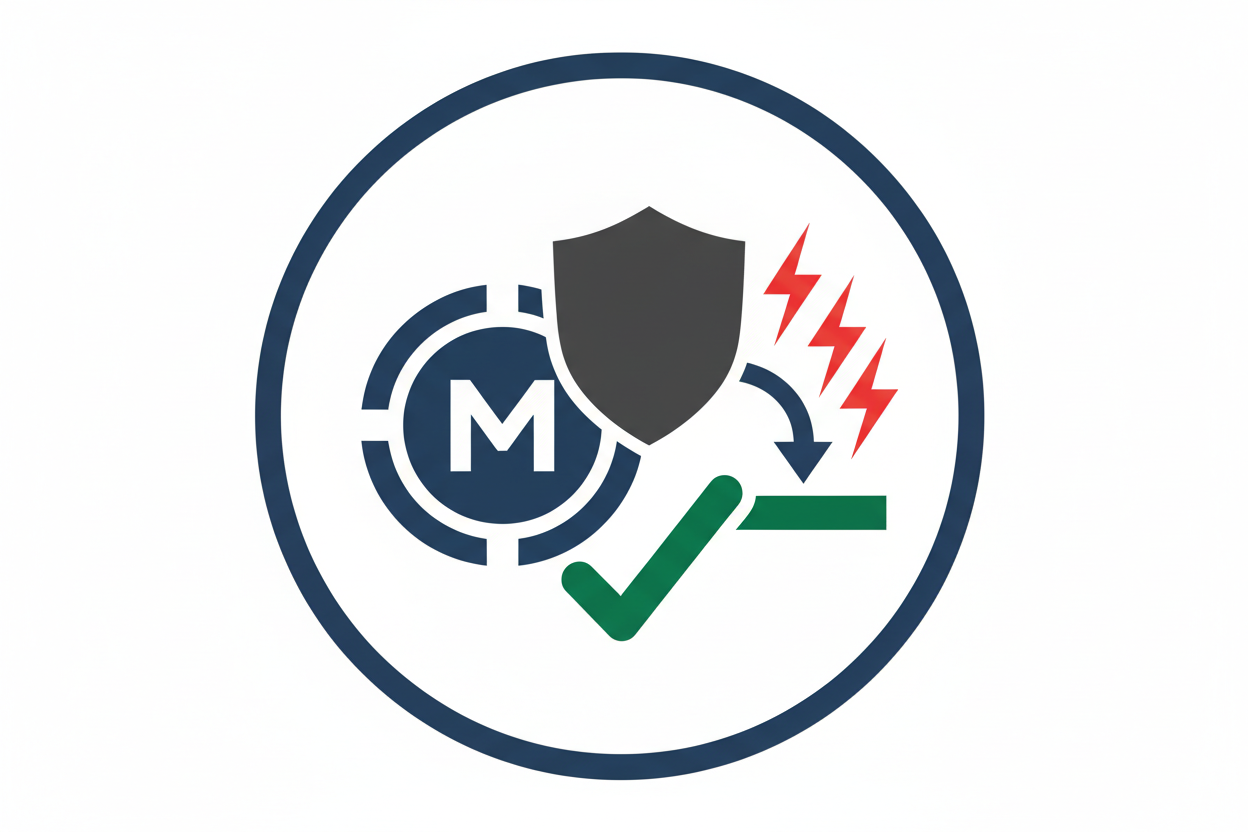 motor overload protection icon with white background